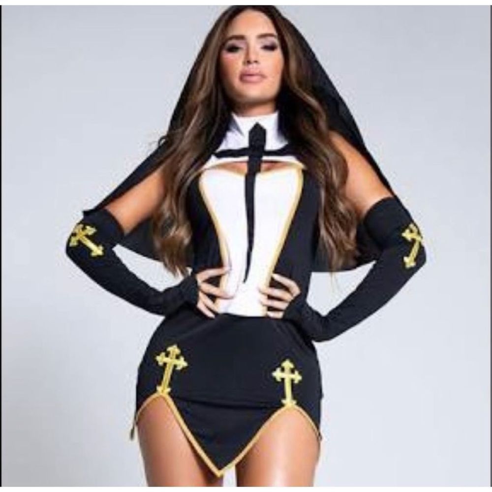 NWT Music Legs Yandy Bad habit nun costume XS Halloween role play cosplay - Picture 1 of 7